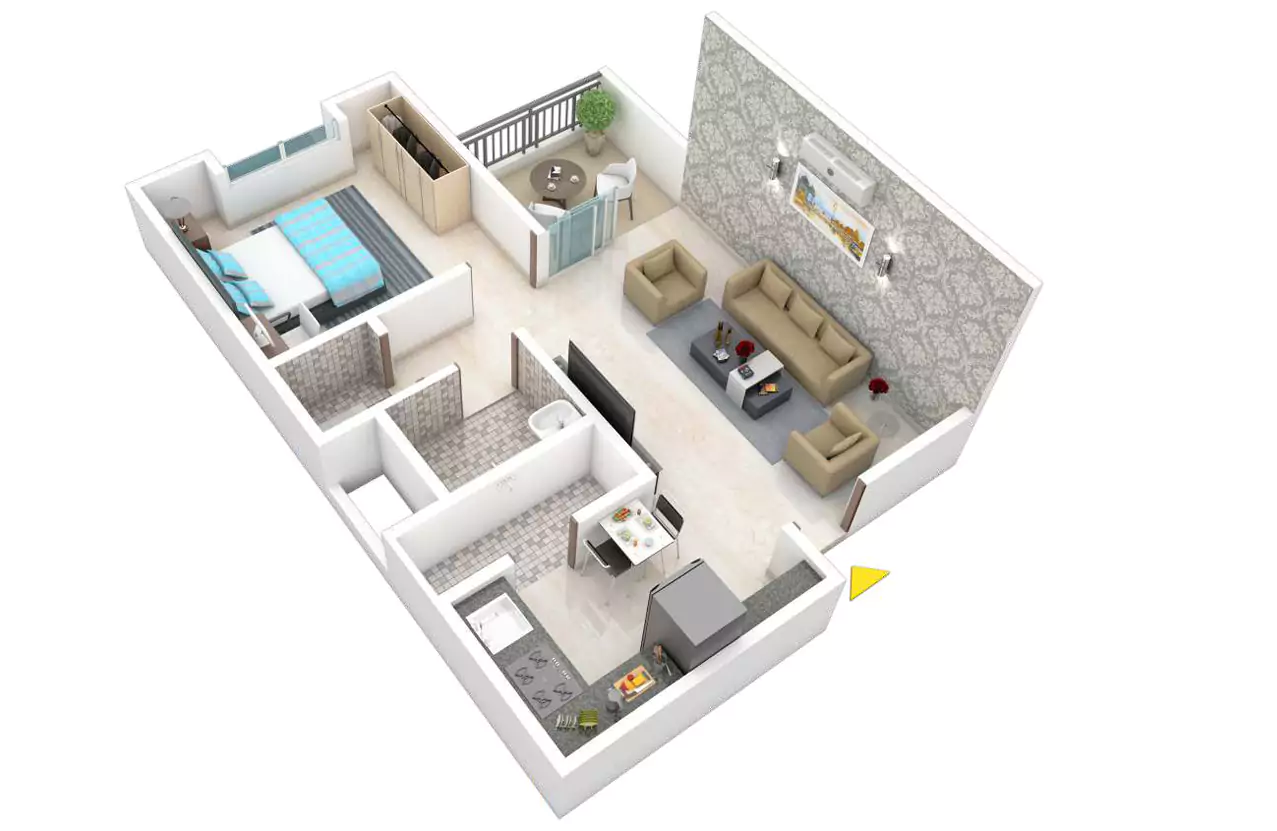 2bhk unit plan || Mahaveer Darshan